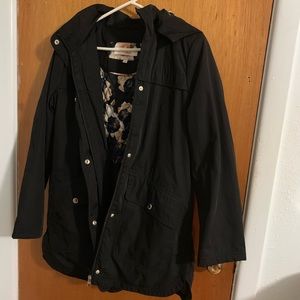 Eliza J Black Rain Coat